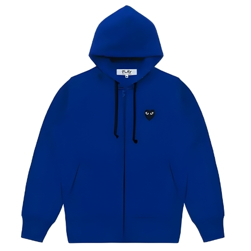 CDG Blue Zip Hoodie with Large Heart CDG Blue Zip Hoodie with Large Heart