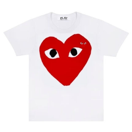 CDG PLAY Play Red Heart Emblem White T-shirt