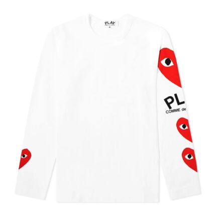 CDG PLAY Women’s Multi Red Heart Sleeve Long Sleeve