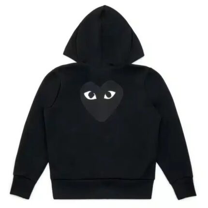 CDG Play Big Heart Zip Hoodie Black