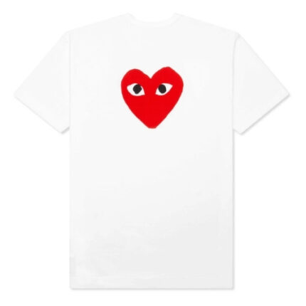 CDG Play Red Emblem No Eyes T-Shirt White