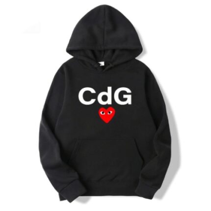 CDG Play Red Heart Front Print Hoodie