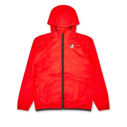 CDG Play Red K-Way Zip Jacket Red