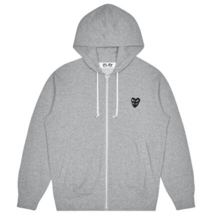 CDG Play Zip Hoodie with Black Family Heart