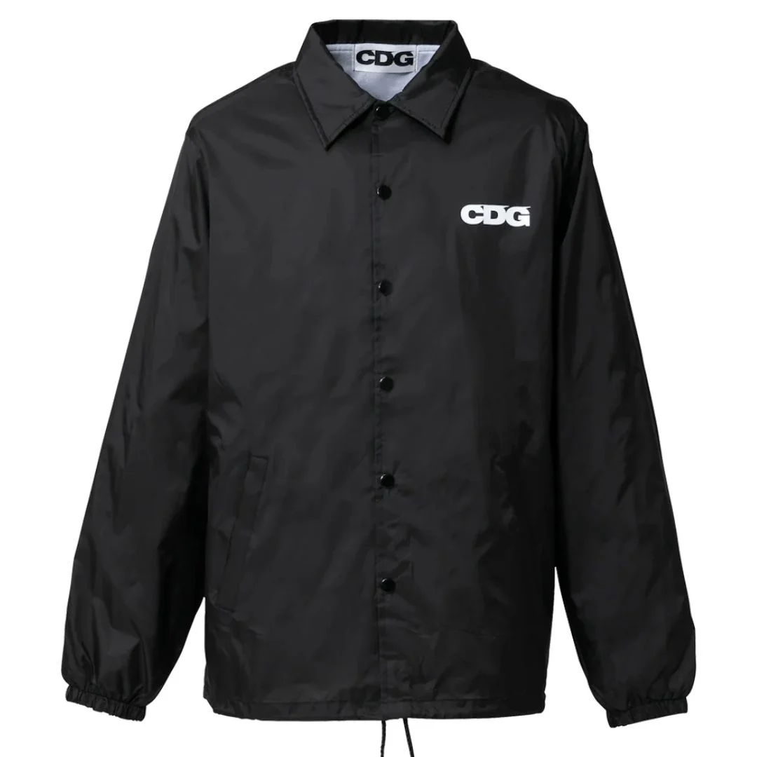 Comme Des Garcons CDG Printed Nylon Coach Jacket Black Comme Des Garcons CDG Printed Nylon Coach Jacket Black