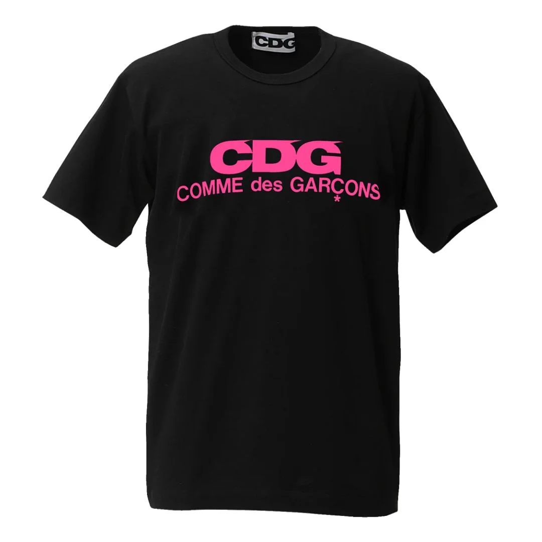 Comme Des Garcons Pink Logo Black T-Shirt Comme Des Garcons Pink Logo Black T-Shirt