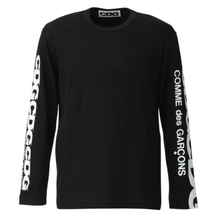 Comme Des Garcons Sleeve Logo Black Long Sleeve Shirt