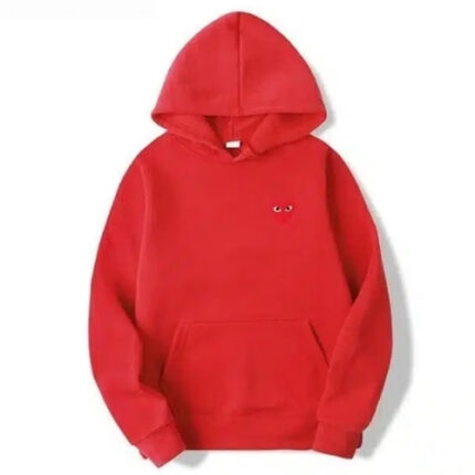 Comme Des Garcons Small Red Heart Hoodie