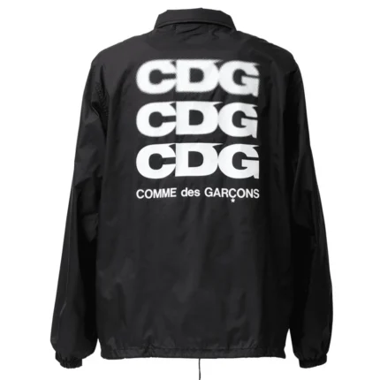 Comme Des Garcons White Logo Black Coach Jacket