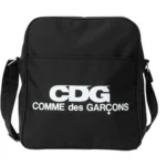 Comme Des Garcons White Logo Black Messenger Bag