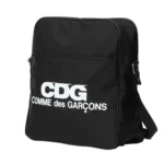 Comme Des Garcons White Logo Black Messenger Bag