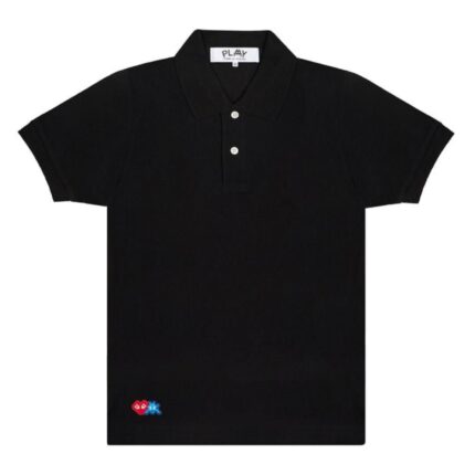 Comme des Garcons PLAY Invader Heart Polo Shirt Black