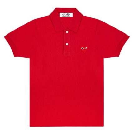 Comme des Garcons PLAY Red Heart Polo Shirt Red