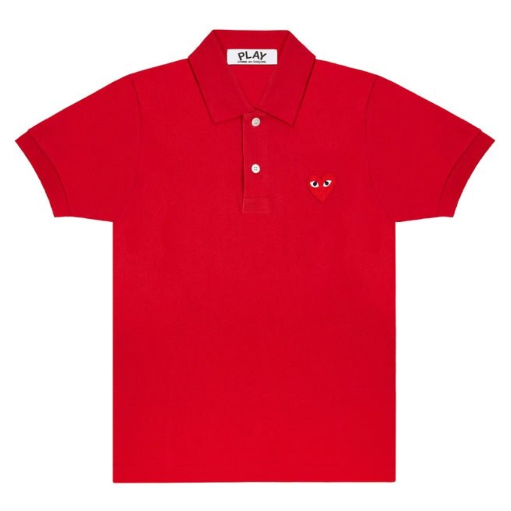 Comme des Garcons PLAY Red Heart Polo Shirt Red Comme des Garcons PLAY Red Heart Polo Shirt Red