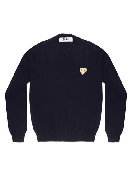 Comme des Garçons PLAY Wool V-Neck Heart Sweater
