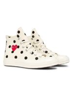 Converse Red Heart Polka Dot Sneakers 70 High White