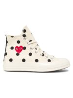 Converse Red Heart Polka Dot Sneakers 70 High White