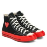 CDG Play Converse Red Sole High Top Black