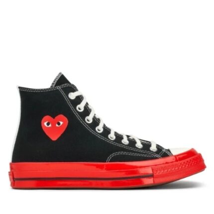 CDG Play Converse Red Sole High Top Black